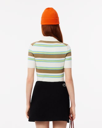 Women's Ribbed Cotton Polo Collar Sweater