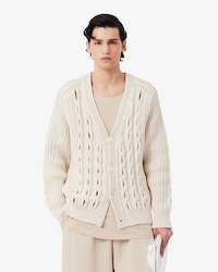 Runway Lacy Cable Knit Cardigan