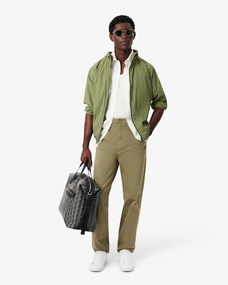 Pantalones Chino De Sarga De Algod&oacute;n De Corte Regular