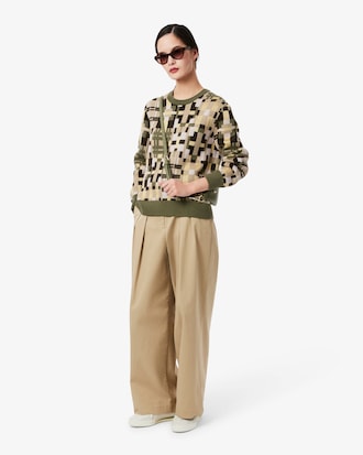 Women's Crew Neck Wool Graphic Sweater