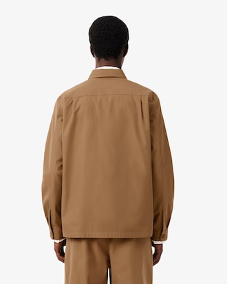 Cotton Blend Twill Overshirt