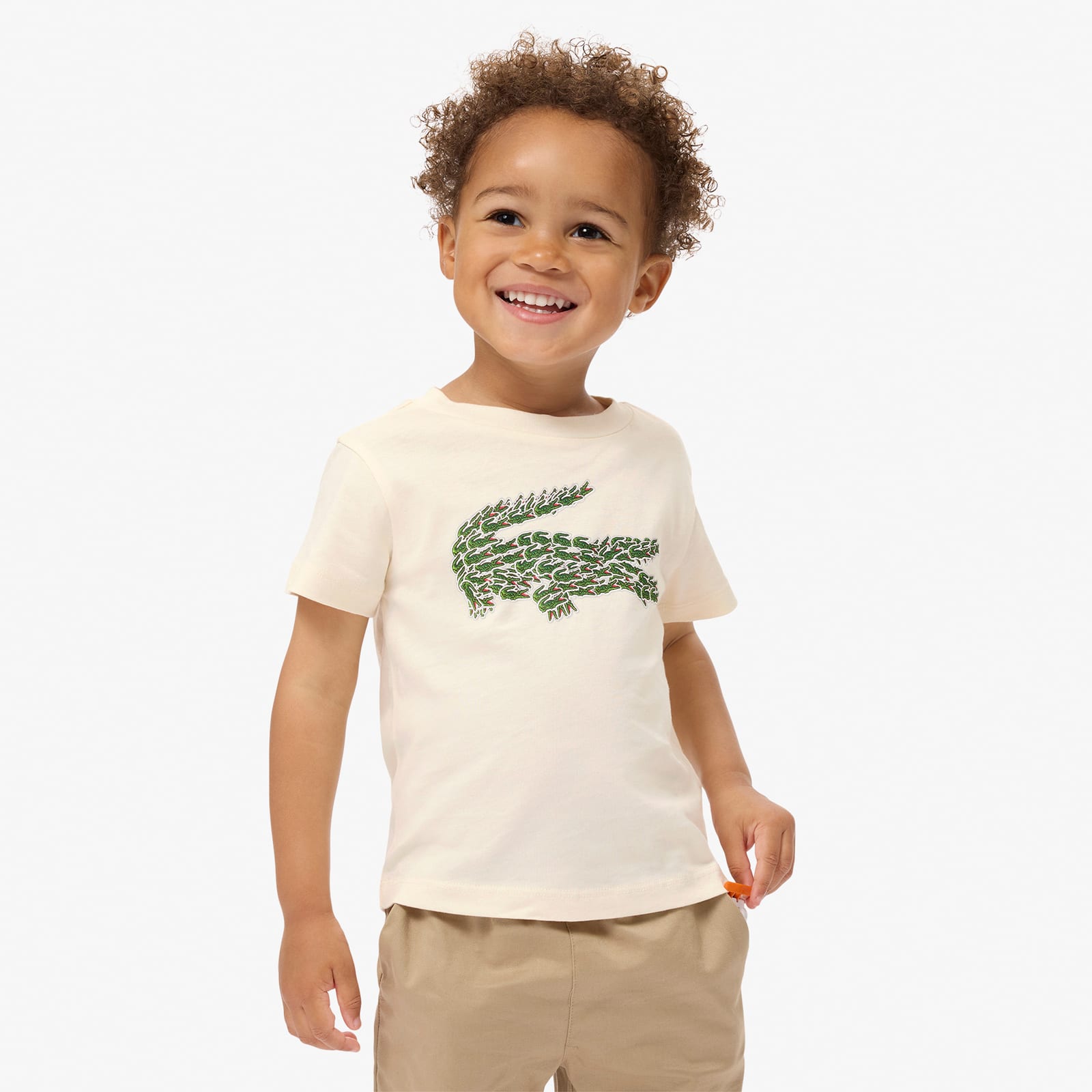 Lacoste Kids' Boys' Crocodile Print Cotton T-shirt - 7 Years In White