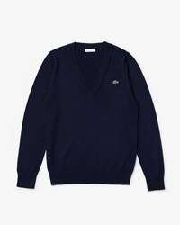 Women's Lacoste SPORT Breathable V-Neck Cotton Golf Sweater
