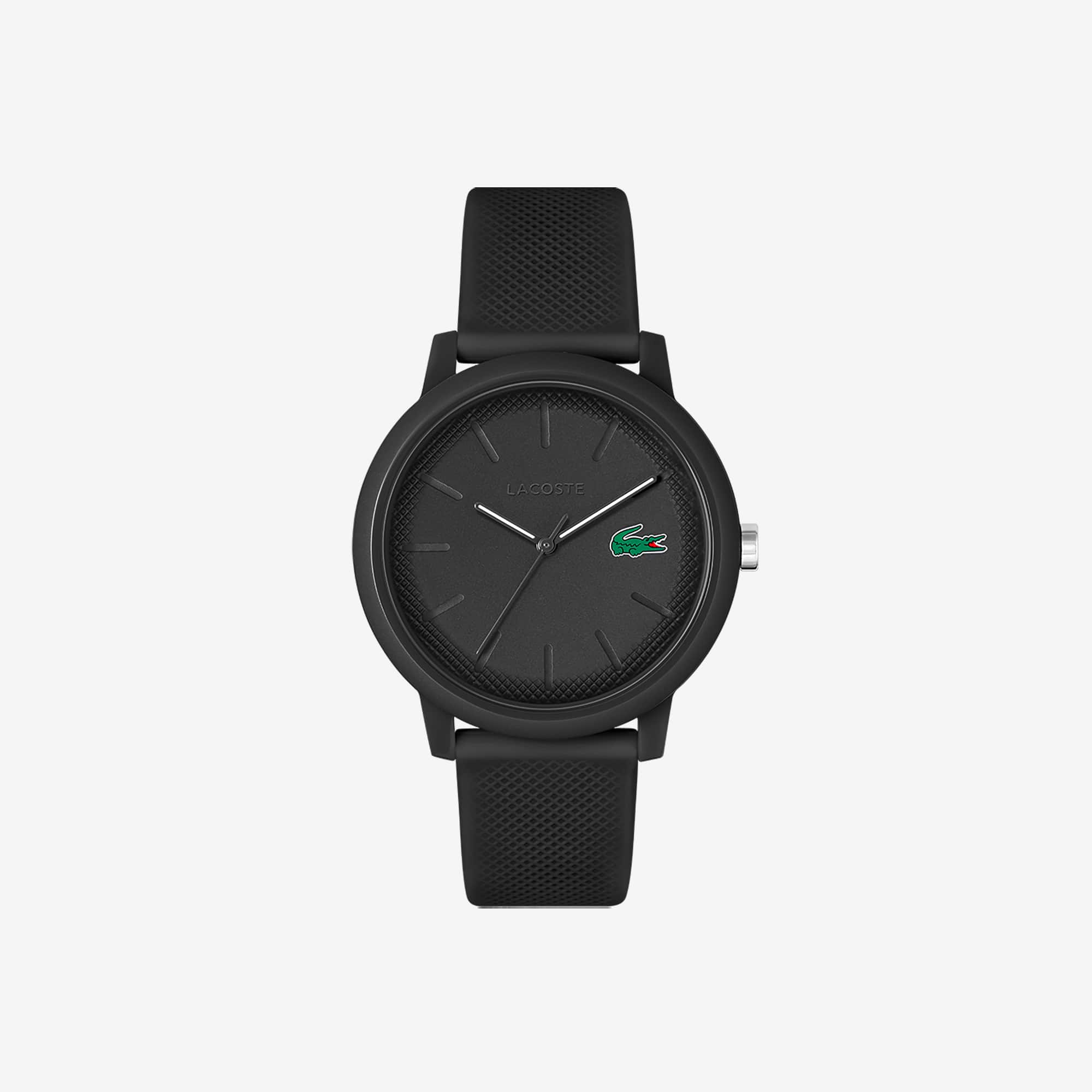 Lacoste.12.12 Black Silicone Strap Watch