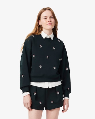Sweatshirt Piqu&eacute; broderies oversize