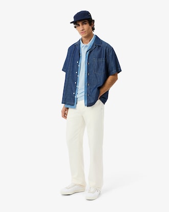 Polo regular fit en coton m&eacute;lang&eacute;