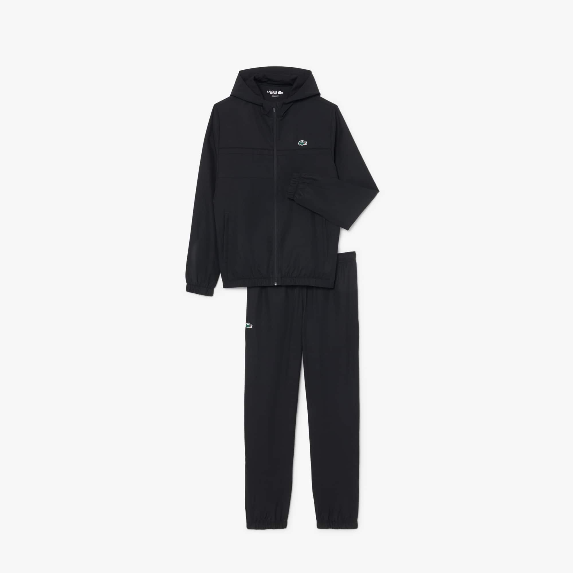 ココ‼️Lacoste ブラック ブルゾン Men's Big Fit Cotton Fleece Zip-Up Sweatshirt - Sweaters