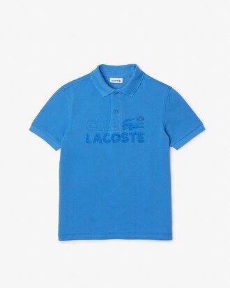 Polo gar&ccedil;on Lacoste avec marquage en coton biologique