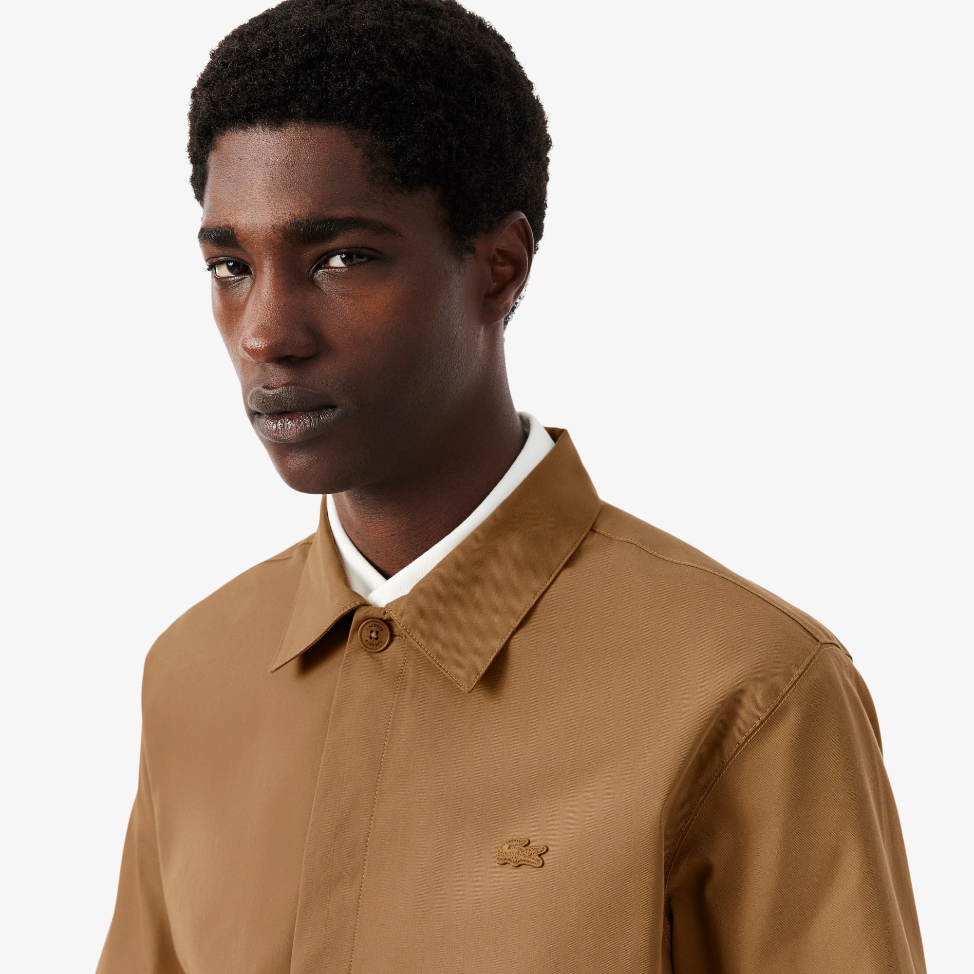 Cotton Blend Twill Overshirt