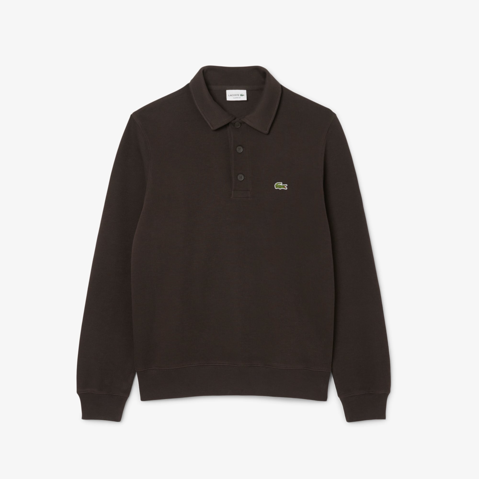 Men's Ribbed Cotton Polo Collar Sweatshirt - Sweaters
