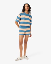 Striped Mesh Knit Shorts