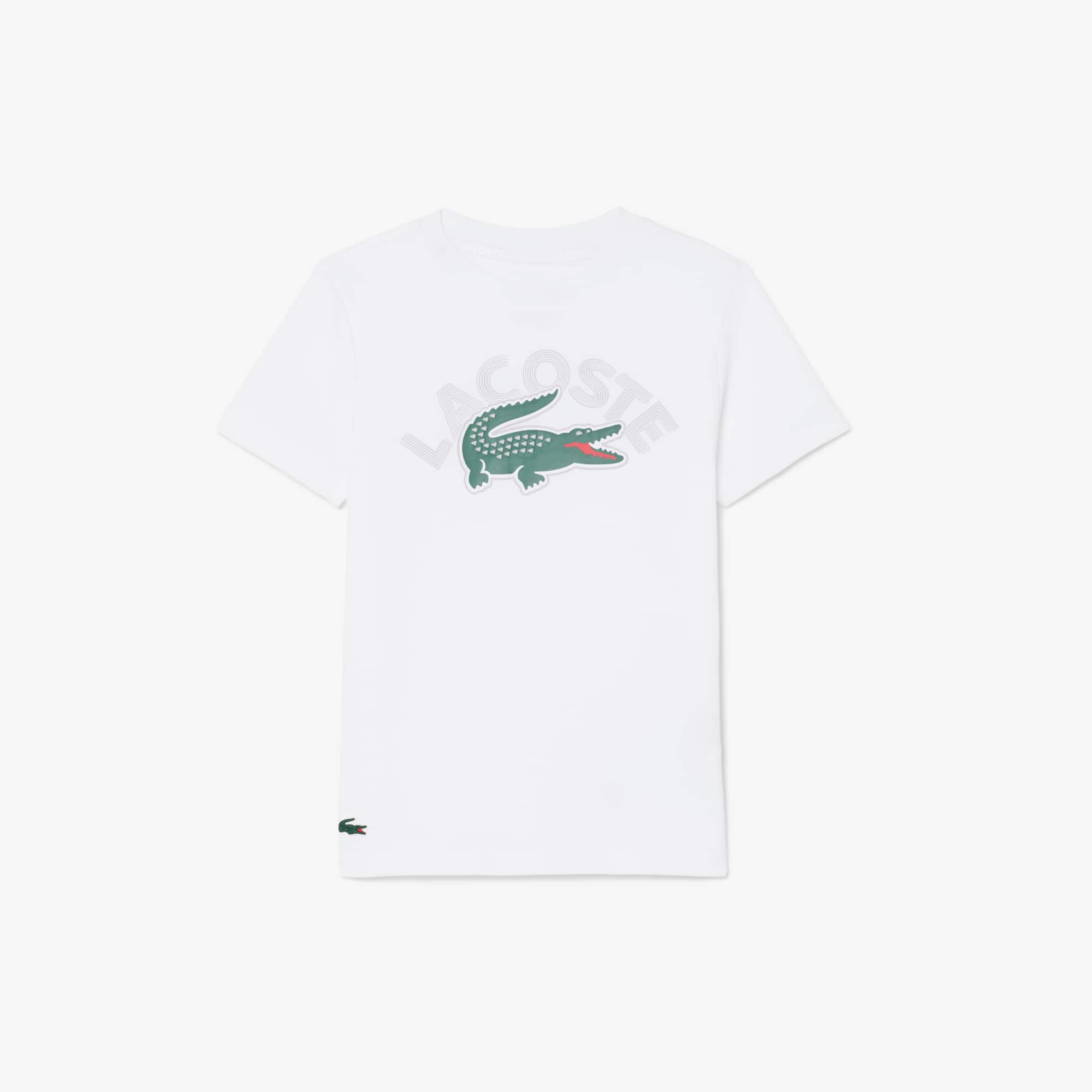 Lacoste Boys' Ultra Dry Printed Sport T-shirt - 14 Years In White