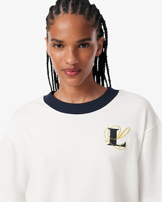 Oversized Embroidery Detail Jersey T-shirt