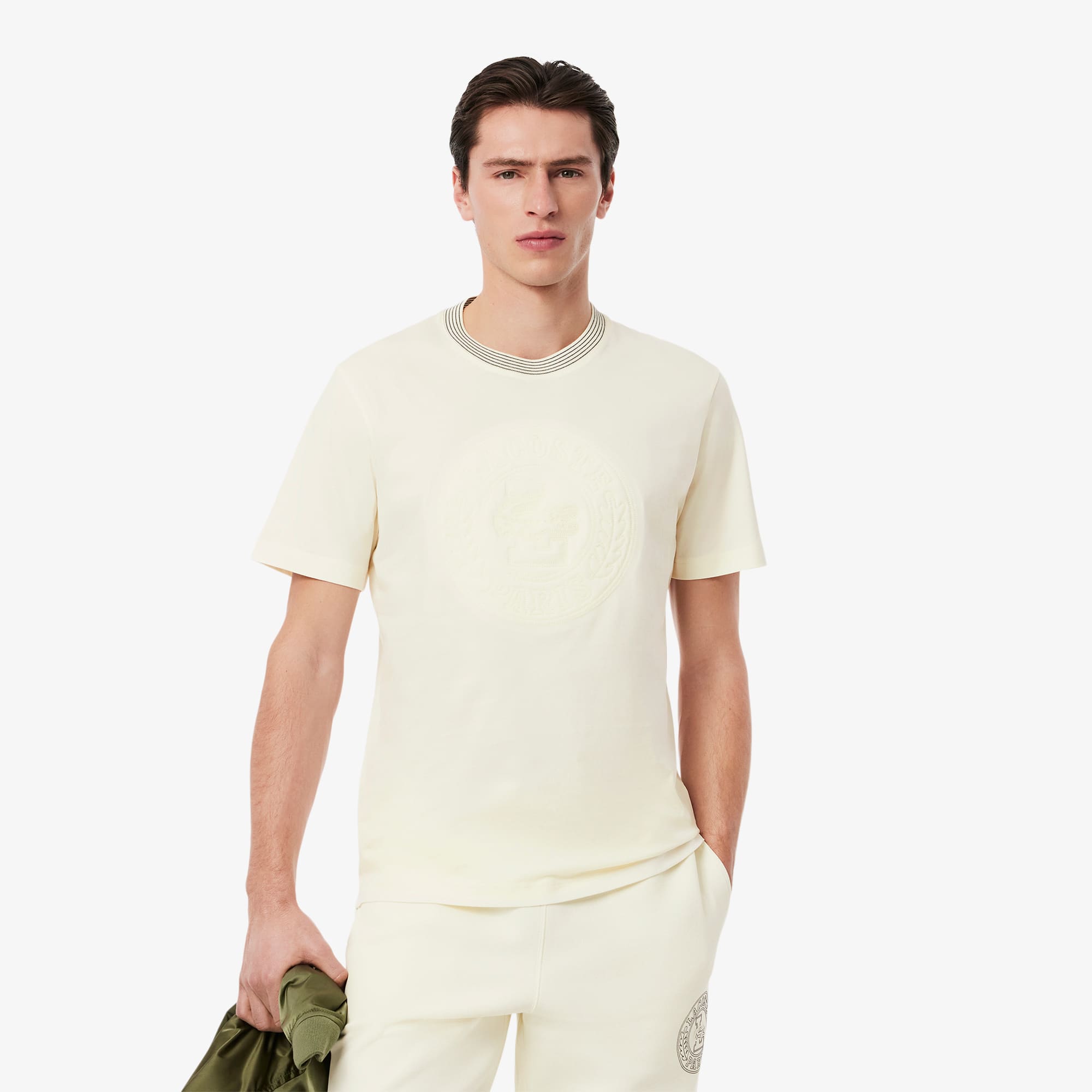Men's Embroidered Cotton Jersey T-Shirt - T-shirts - New In