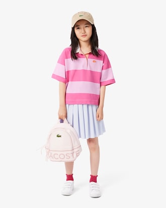 Oversized Striped Cotton Rugby Polo