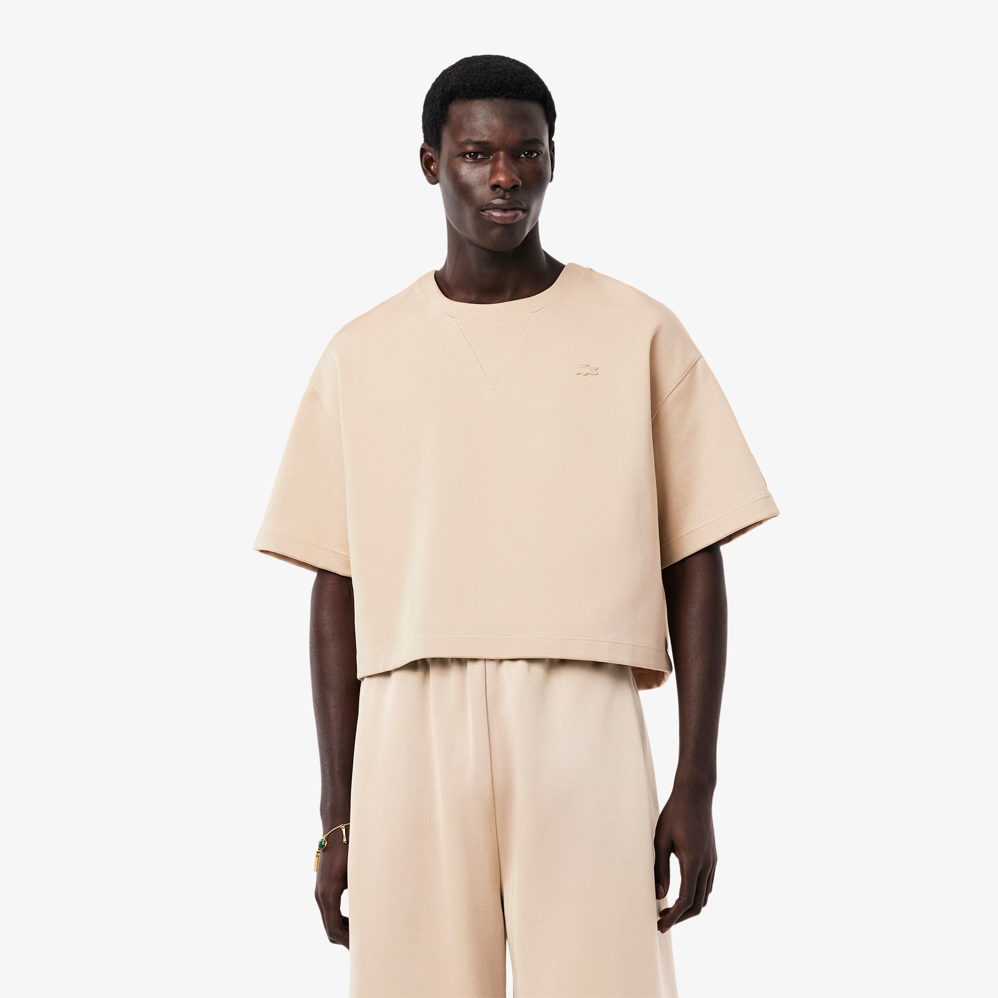 main story 2025ss 半袖　ｔシャツ　8y latte XSIDE Crew Neck Short Sleeve Nostalgic Monkey Printed Combed