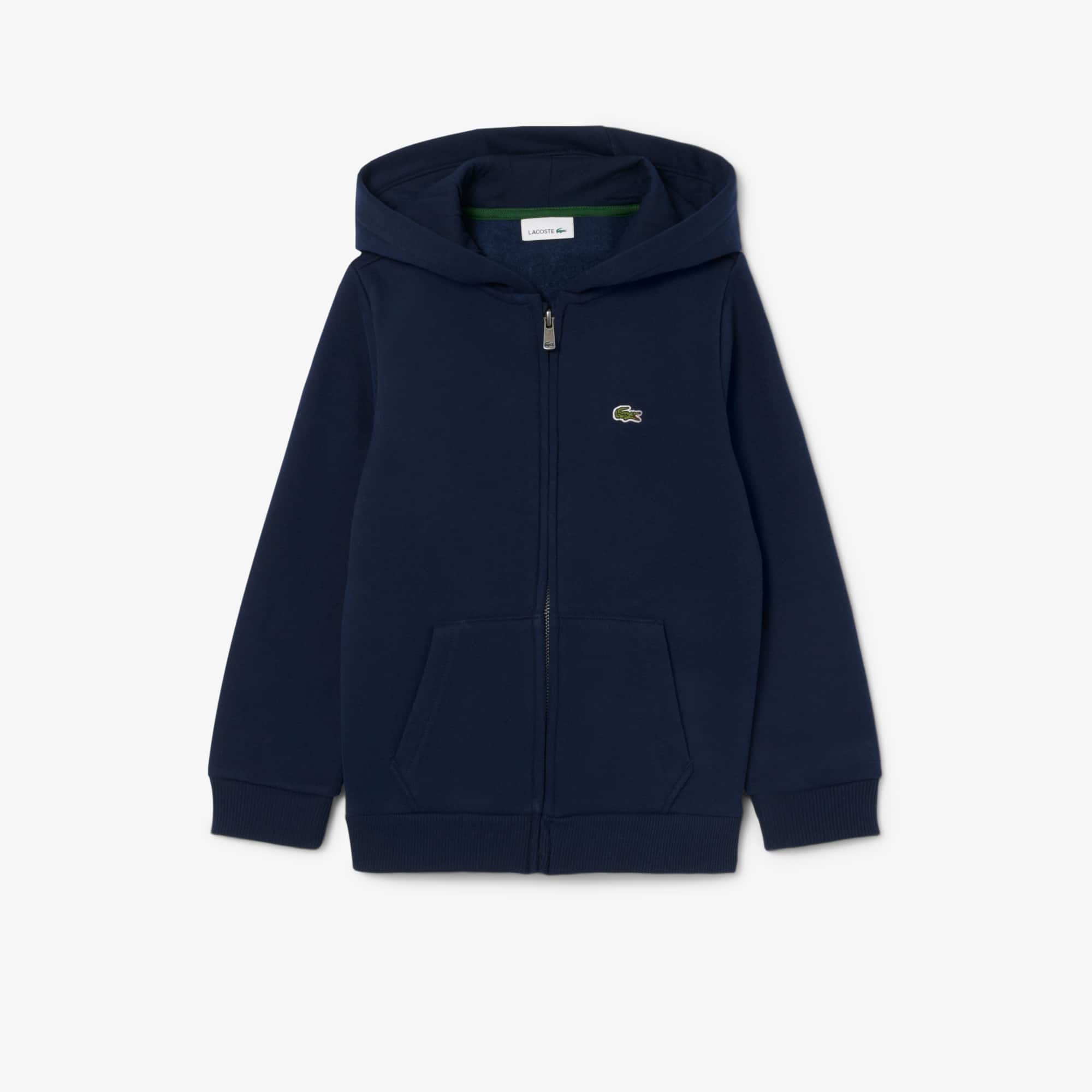 Lacoste Kids' Fleece Zip-up Hoodie - 12 Years In Blue