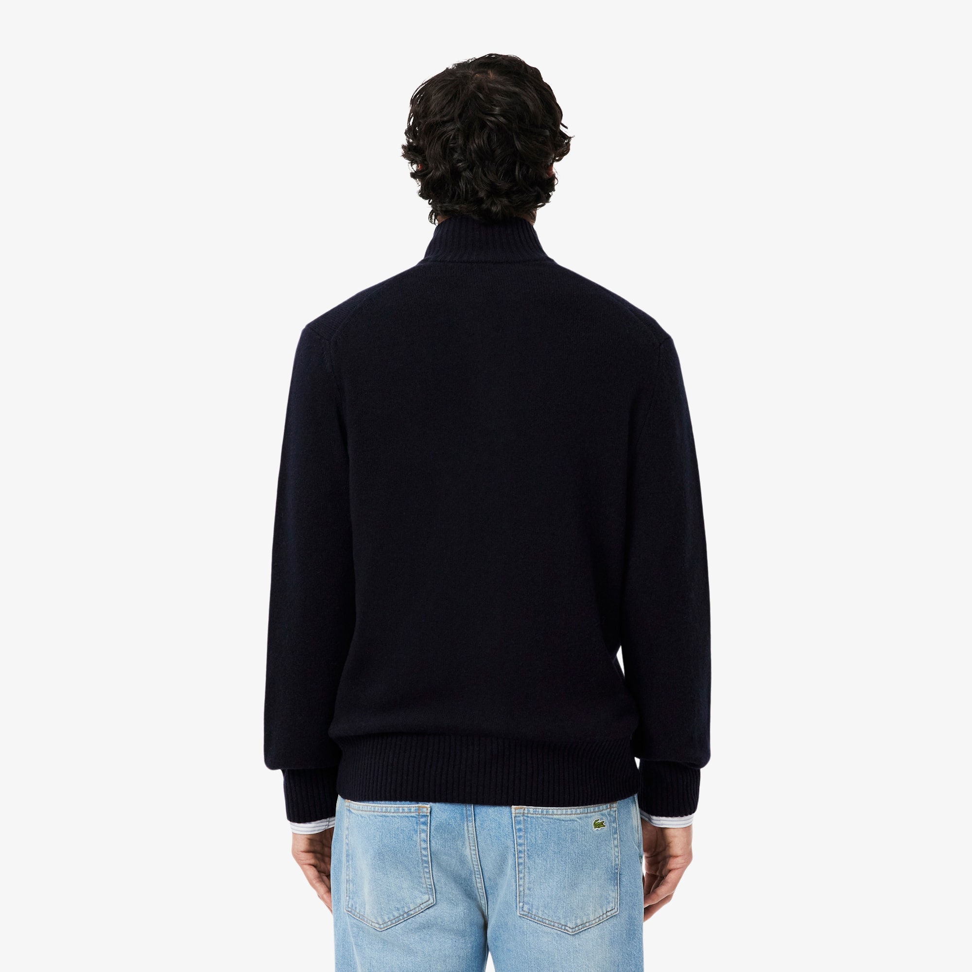 LACOSTE ネイビー フルジップセーター US M Men's Wool Zip-Up Sweater - Sweaters & Sweatshirts - New In 2025