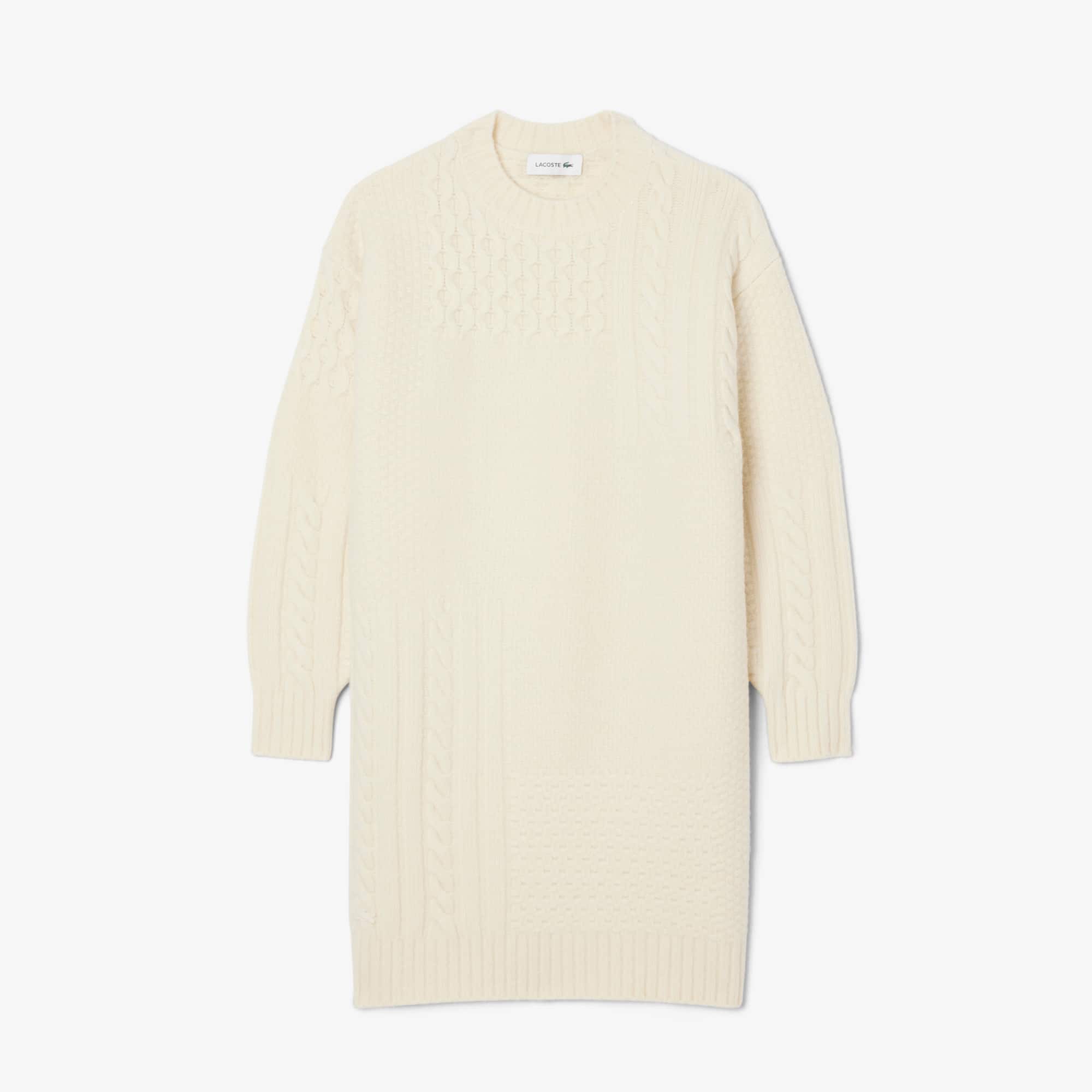 Women's Patchwork Effect Wool Sweater Dress - Dresses - New In