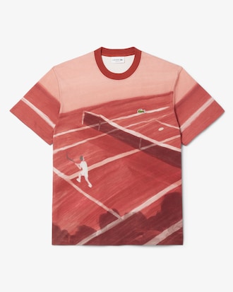 Men's Classic Fit Tennis Print T-Shirt