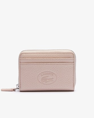 Monedero peque&ntilde;o con cierre de piel granulada Croco Crew para mujer