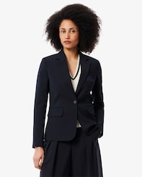 Women's Embroidered Logo Slim Fit Wool Blazer
