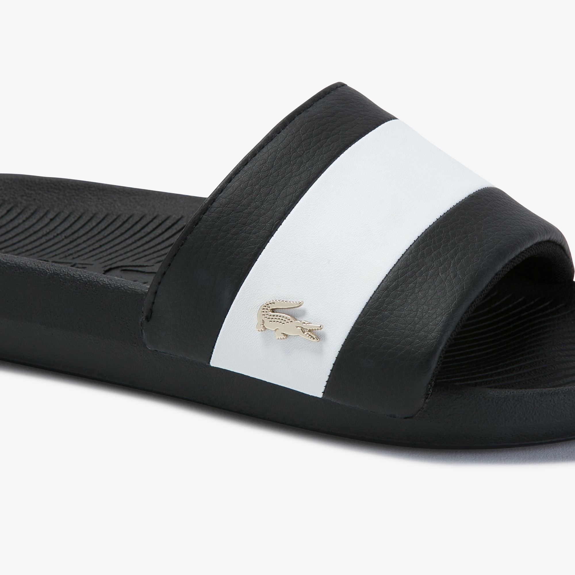 Women's Croco Metallic PU Slides LACOSTE