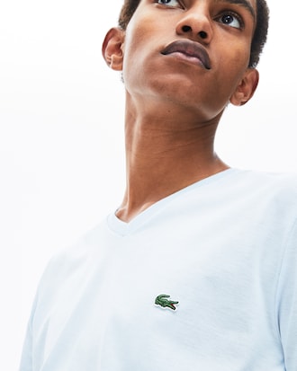 T-shirt homme à col en V en jersey de coton pima