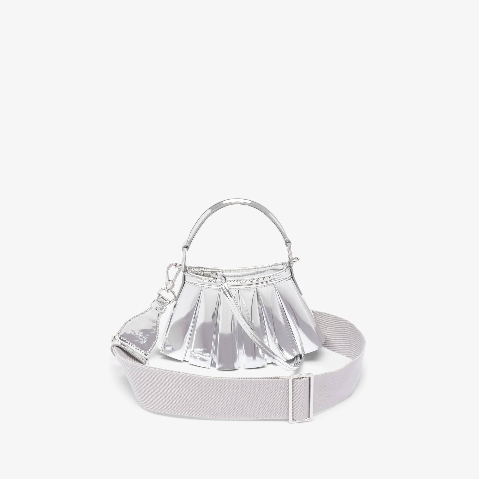 Lacoste Runway Xxs Mirror Lenglen Leather Bag - One Size In Silver
