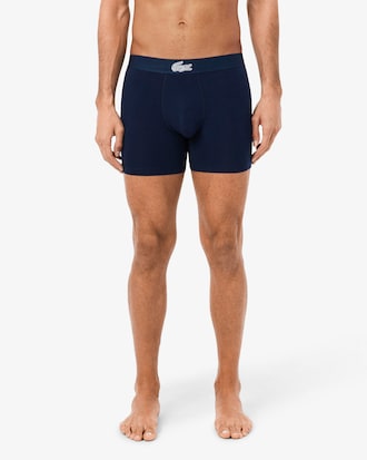 Lot de 3 boxers longs coton stretch imprim&eacute;