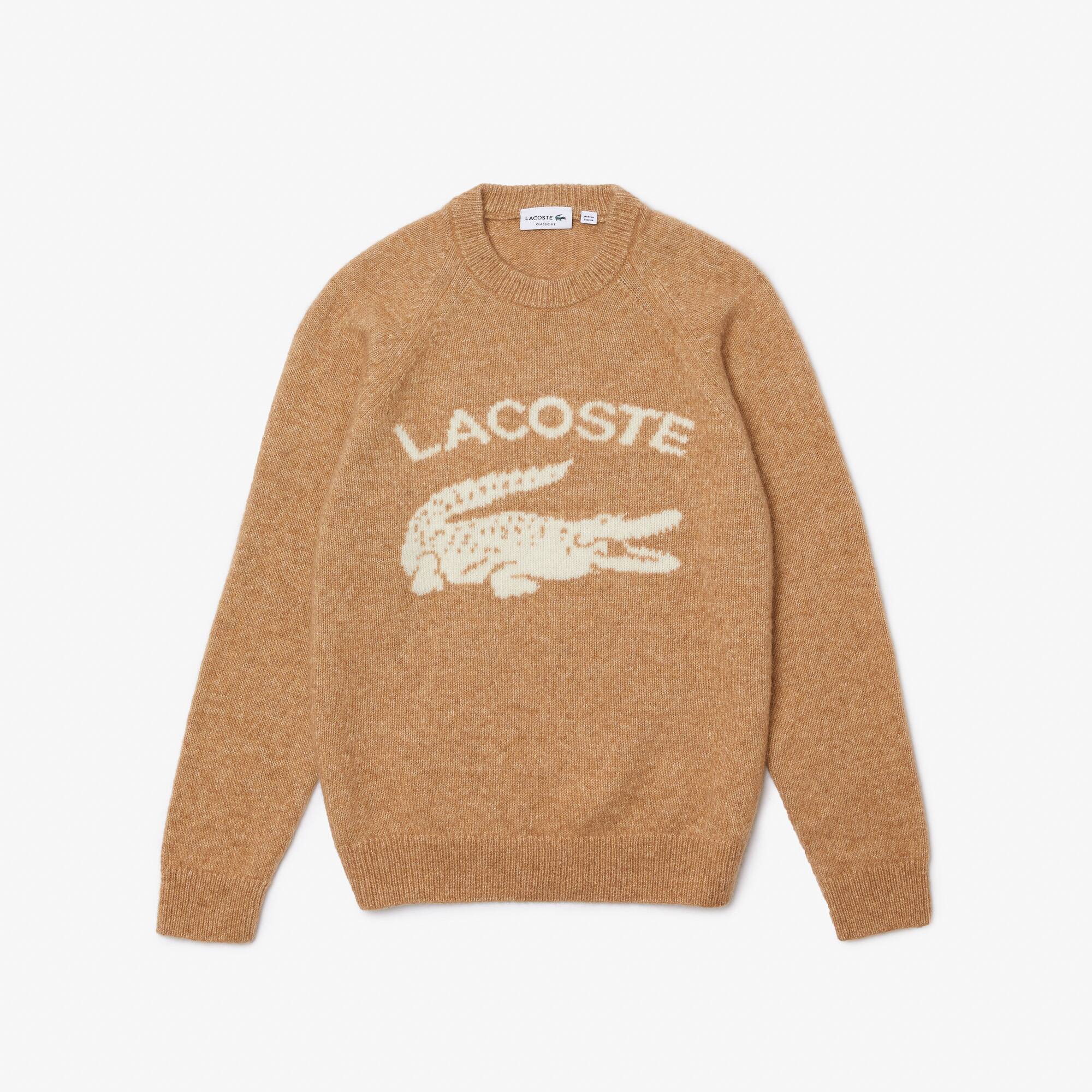 Lacoste Men's Branded Contrast Croc Alpaca Blend Sweater M