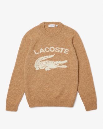 Su&eacute;ter de Alpaca con Cocodrilo en Contraste para Hombre