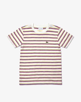 Boys&rsquo; Crew Neck Tricolor Striped Cotton T-shirt