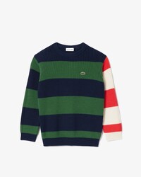 Unisex Contrast Sleeve Striped Sweater