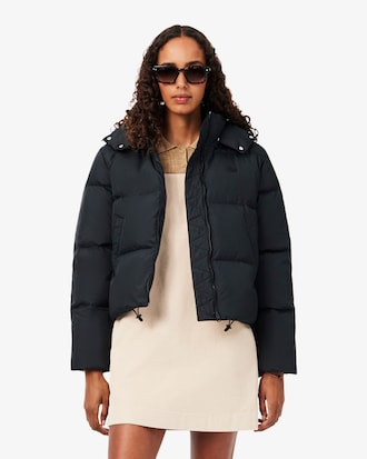 Water-Repellent Hooded Down Jacket