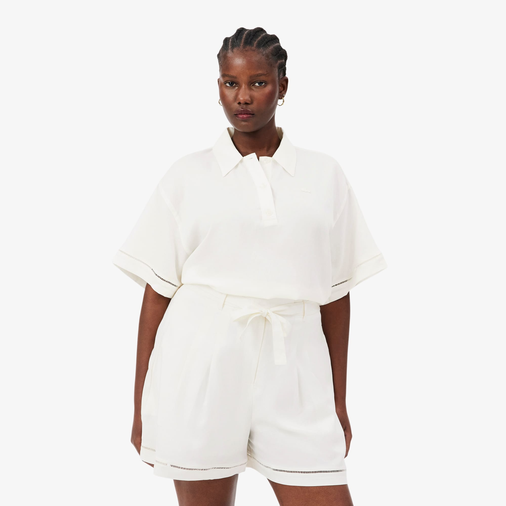 Oversized Fluid Twill Polo - Women's Collection - New In 2026