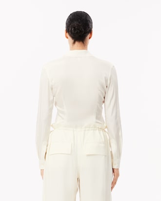 Women's Slim Fit Ribbed Collar Shirt