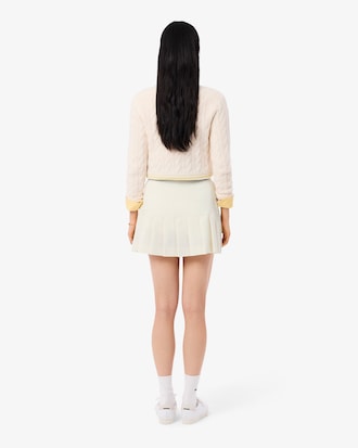 Women's Short Pleated Wool Blend Skirt