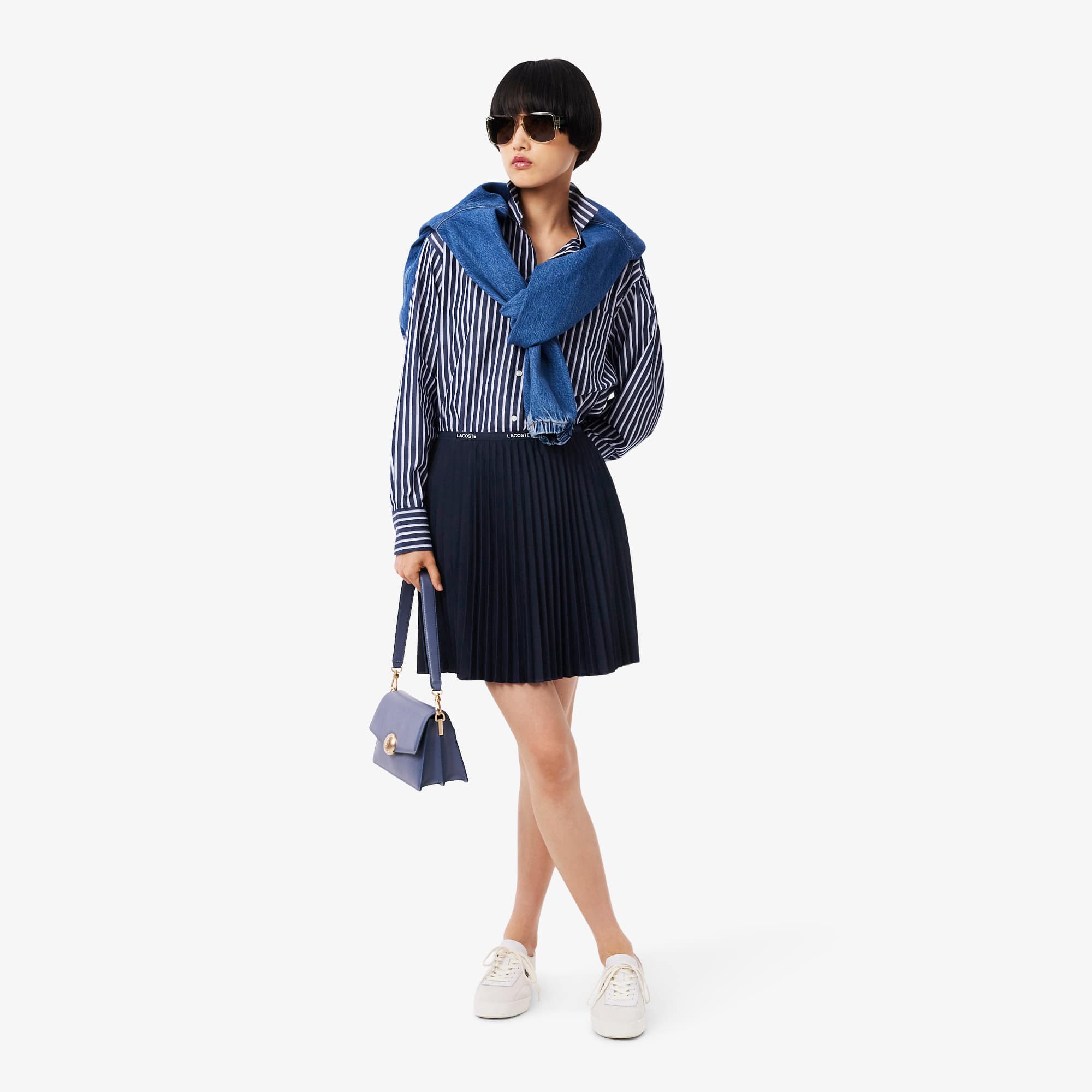 ★LACOSTE★ Women's Essential Short Pleated Skirt Navy JF140 Women's Short Pleated Skirt - Shorts & Skirts - New In 2025