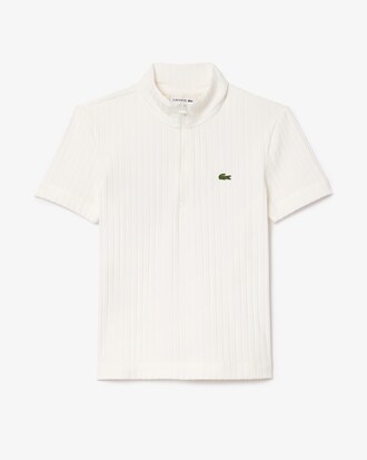 Women's Slim Fit High Zip Neck Polo