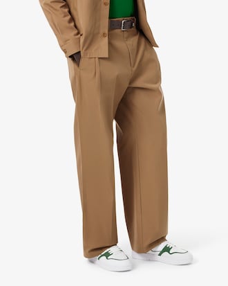 Pantalon &agrave; plis en twill loose fit