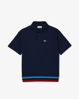 Kids' Contrast Stripe Petit Piqu&eacute; Polo