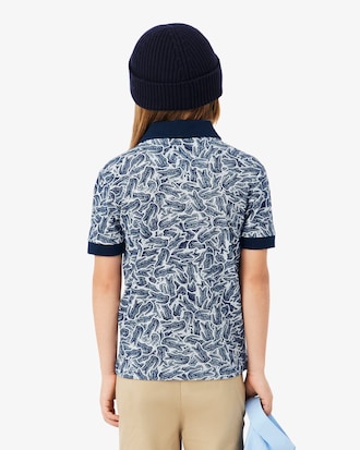 Crocodile Print Piqu&eacute; Polo Shirt