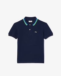 Kids' Stripe Collar Petit Piqué Polo