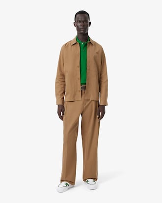 Pantalon &agrave; plis en twill loose fit