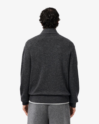 Men's Zip-Up High-Neck Wool Sweater 