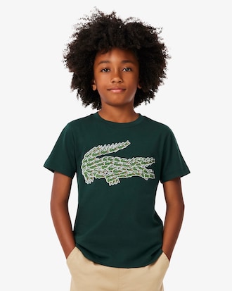 Boys' Crocodile Print Cotton T-Shirt