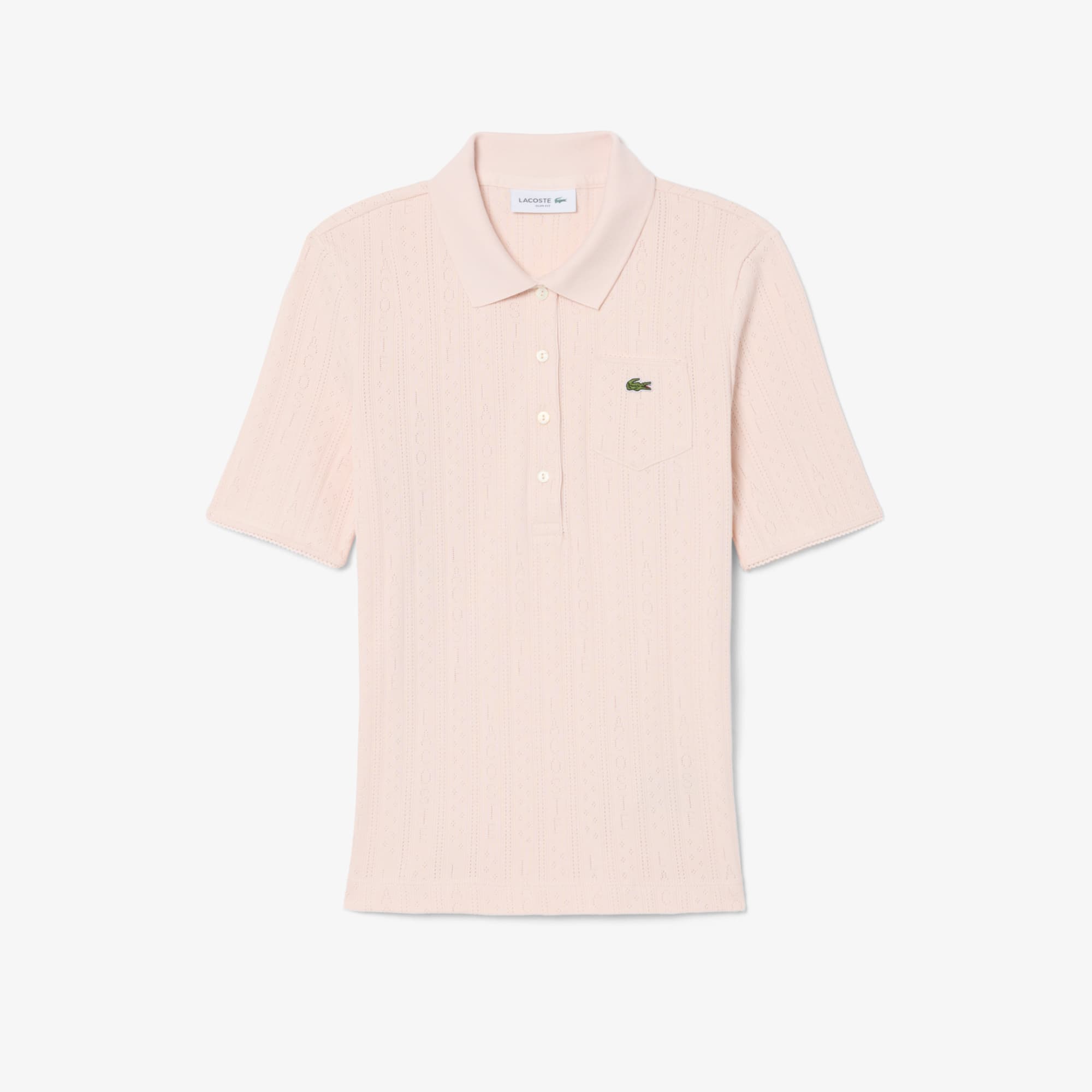 Slim Fit Pointelle Knit Polo Shirt