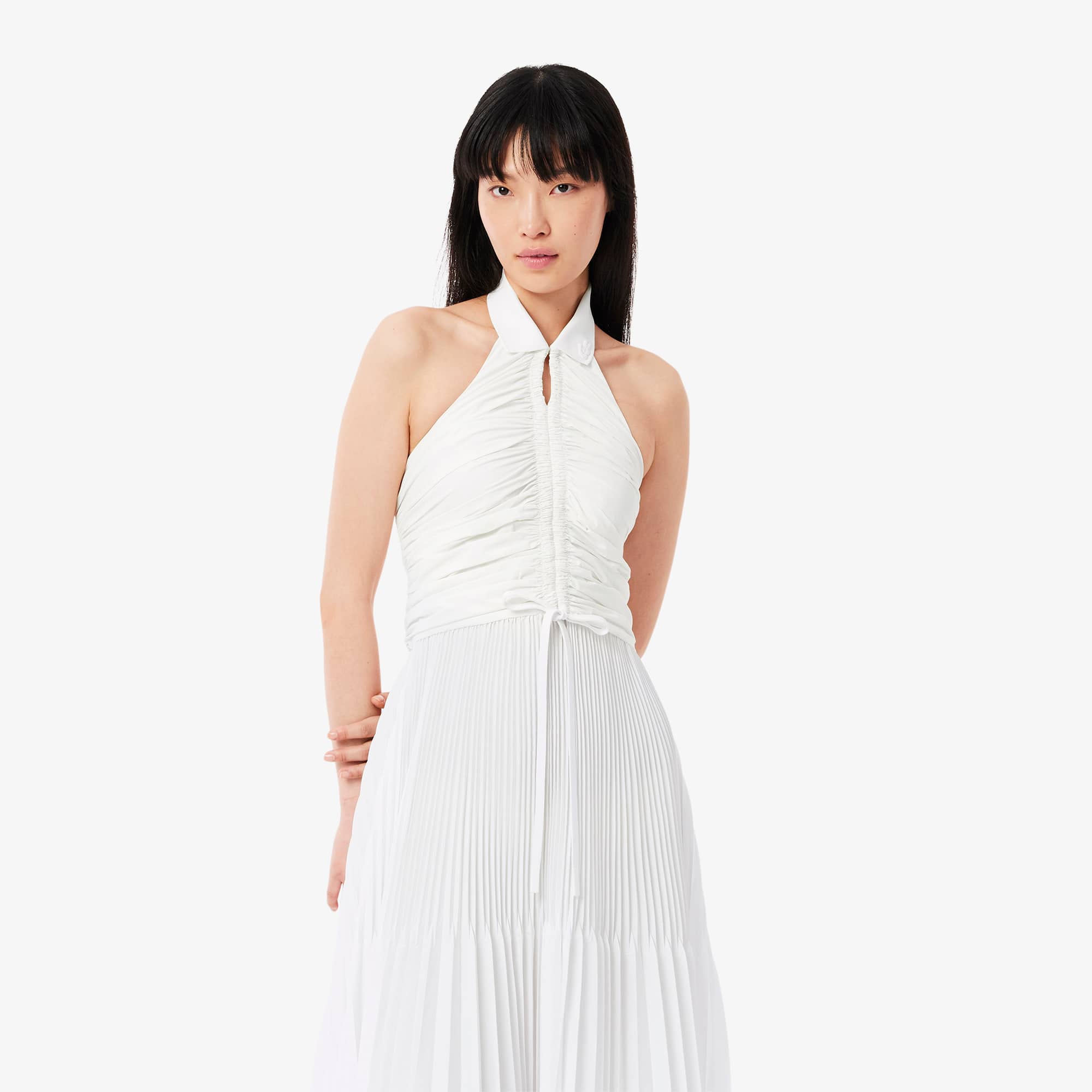 Women's Pleated Sleeveless Polo Dress - Dresses - New In 2026