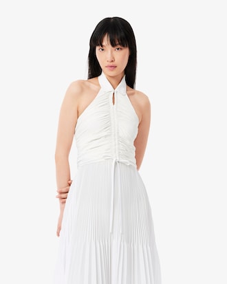 Women's Pleated Sleeveless Polo Dress